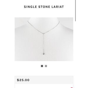 Luv mei‎ 925 single stone cubic zirconia lariat 16" Necklace